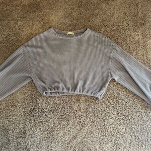 Altar’d State Cropped Waffle Sweater